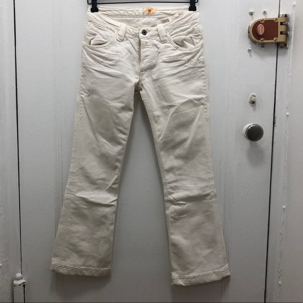 Antik Denim Flare Leg White Jeans